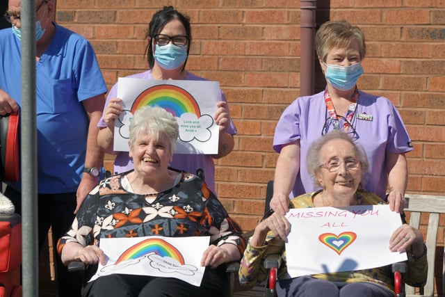 Staff and residents at Carrondale Nursing Home made messages to send to relatives.