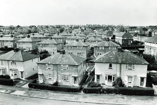 Houses on the Manor Estate, Sheffield, pictured in 1983