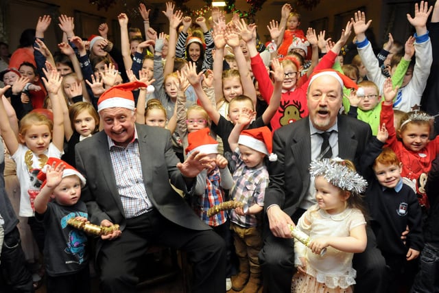 The children's Christmas party at William Sutton Hall in South Tyneside in 2013 with councillors Alex Donaldson and Jim Foreman joining in the fun.