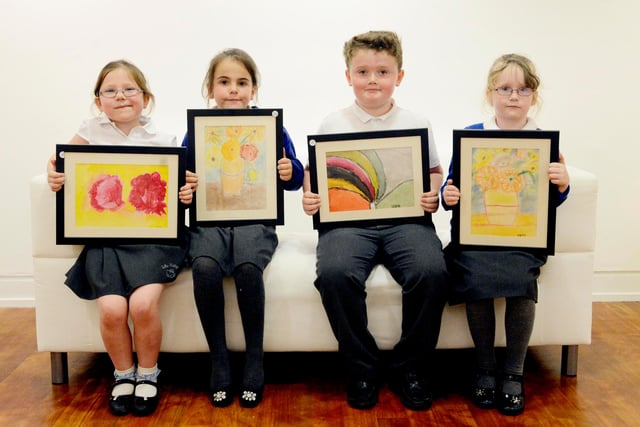 Eskdale Academy  pupils Katie Brown, Rainbow Hudspith, Steven Hendry and Alyssa Turnbull were pictured with their own work at a 2016 exhibition. Remember it?