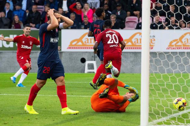 In-form Morelos gave Rangers the half-time lead in Denmark during a 4-2 win