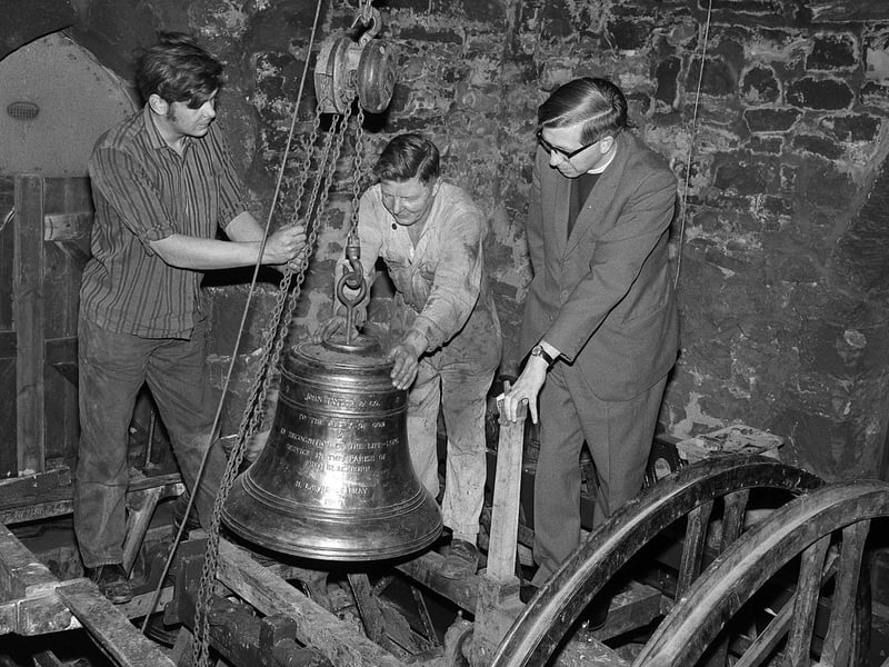 Hanging of the church bells in 1970.