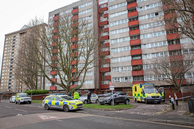Police attending a serious incident in Buckland near Pickwick House in Portsmouth on January 11, 2021. Picture: Habibur Rahman