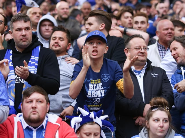 Pompey fans at Wembley for EFL Trophy final in 2019.
