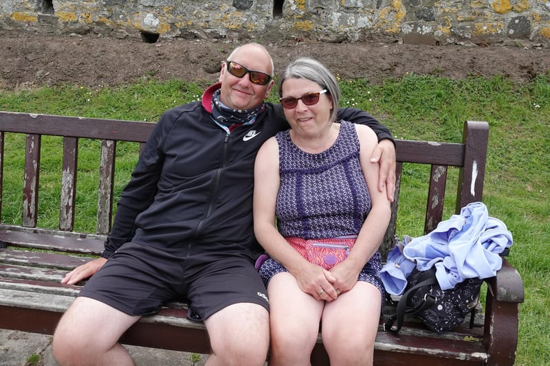 Paul and Julie, from Oakworth in Yorkshire who are in Bamburgh on holiday. They are regular visitors and have a static caravan in Seahouses. They said: "You never know what we will see, we'll keep our eyes open!"