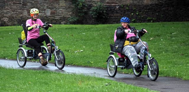 Sheffield Cycling 4 All in Hillsborough Park: Rosemary Hill and Caroline Waugh