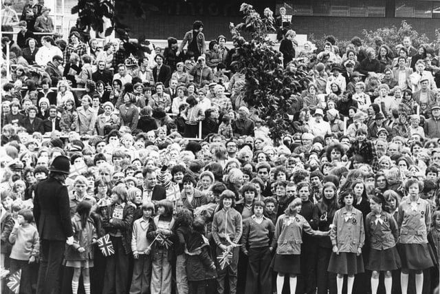 A huge crowd was pictured outside the Civic Centre for the visit of Princess Anne 47 years ago. Were you pictured?