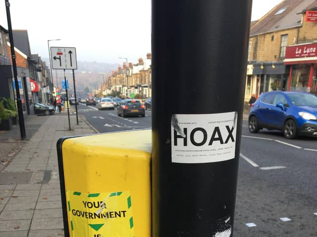 A hoax sign on a street in Sheffield