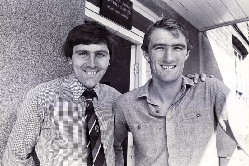 Ian Porterfield during his days as Sheffield United manager welcoming Keith Waugh to Bramall Lane.