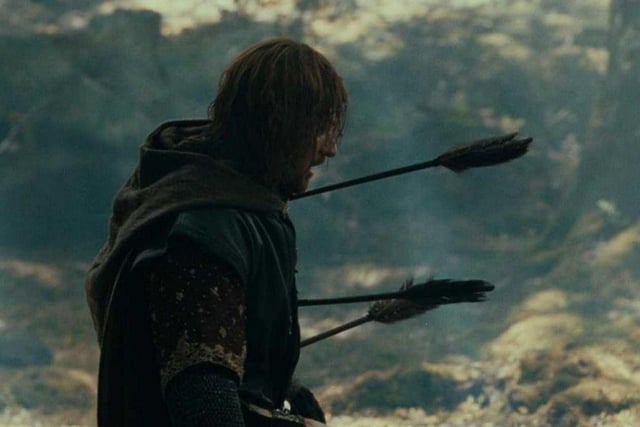 Believed to be the Beanster's favourite of his 23 deaths, Boromir is pierced by three massive arrows while trying to save two hobbits from orks.