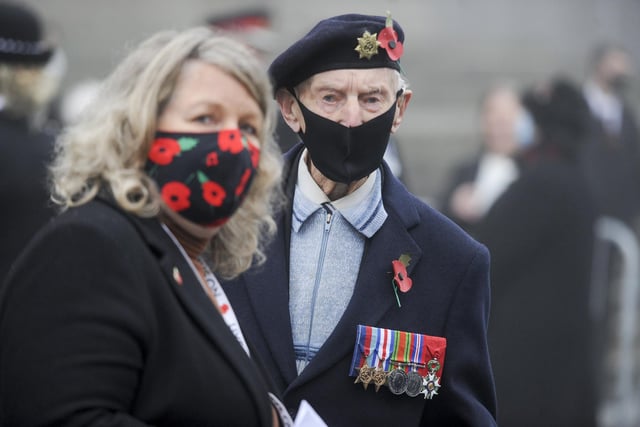 Masks were worn before and after the service, while the service was socially distanced.
