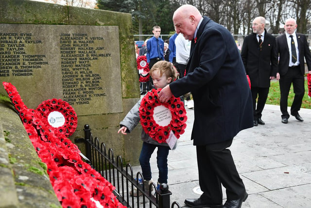 Residents young and old laid wreaths during the Grangemouth Remembrance Sunday event