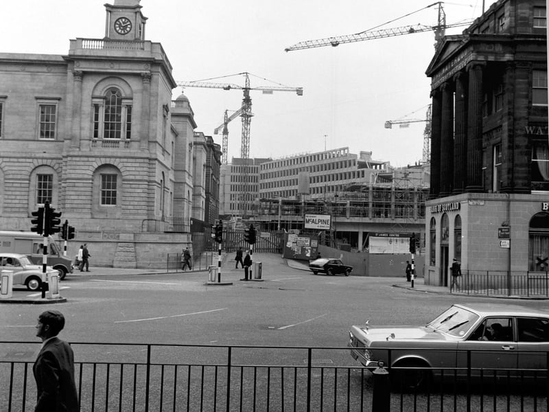 Work continues on the St James Square development (later to be called St James Centre) in 1971 .