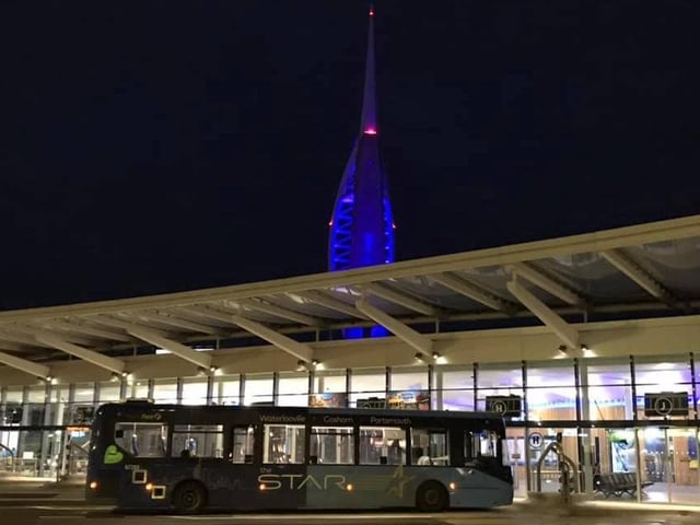 As a bus driver, Thomas holds dear this view of his trusty bus at The Hard, with the Spinnaker Tower standing tall in the background.
