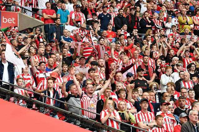 SAFC fans at Wembley for the League One play-off final.