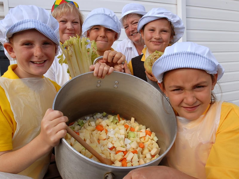 Pupils at Jarrow Cross C of E Primary School grew their own vegetables and then made soup from them with the help of the School Meals Service in 2007.