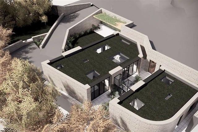 This is an aerial CGI of the planned new house.