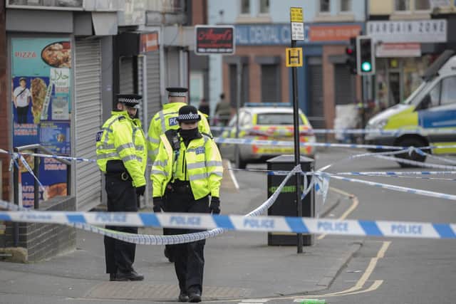 Police activity on Staniforth Road, Darnall, Sheffield, after a man was shot last month (Pic: Danny Lawson/PA Wire)