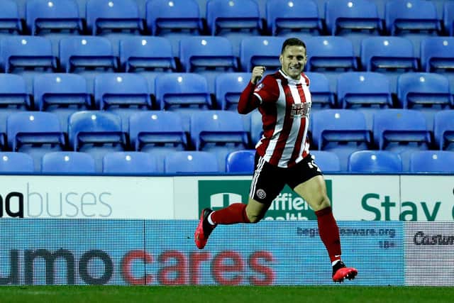 Billy Sharp celebrates his winner at Reading (Photo by ADRIAN DENNIS/AFP via Getty Images)