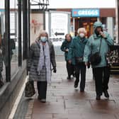 Shoppers wearing face masks in Sheffield city centre