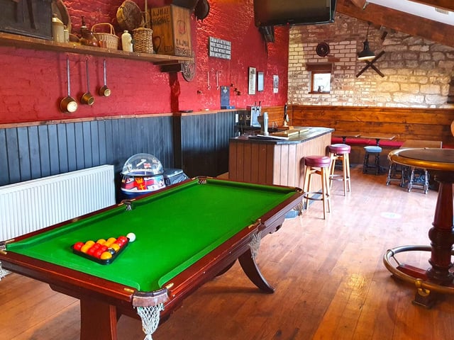 The complex includes a private pub.