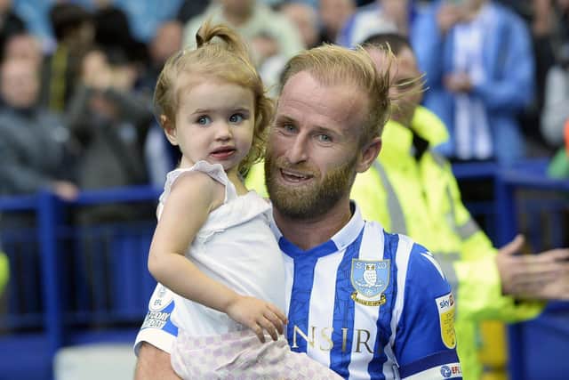 Sheffield Wednesday skipper, Barry Bannan, with his daughter Elsie...