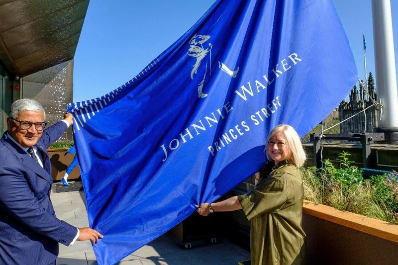 A Johnnie Walker flag was raised above the landmark building by Ivan Menezes, Chief Executive, Diageo, and Barbara Smith, Managing Director of Johnnie Walker Princes Street,