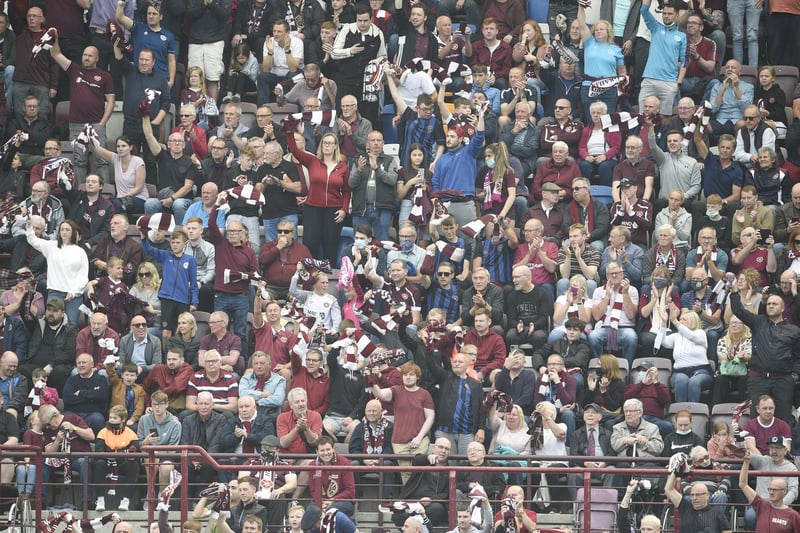 The Hearts fans were in good voice throughout the match.