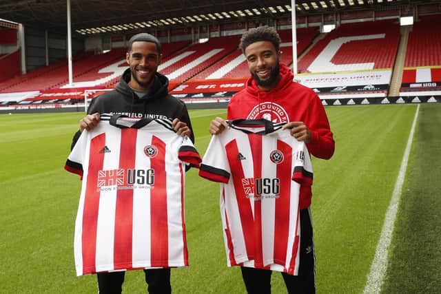Jayden Bogle (L) with Max Lowe following their move to Sheffield United: Darren Staples/Sportimage