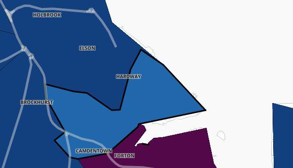 The Covid infection rate in Priddy's Hard and Brockhurst East was 199 cases per 100,000 in the seven days to August 8. Cases fell by 18.2 per cent in that period.