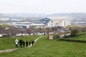 LEEDS, ENGLAND - APRIL 09: A general view outside the stadium prior to  the Premier League match between Leeds United and Crystal Palace at Elland Road on April 09, 2023 in Leeds, England. (Photo by Matt McNulty/Getty Images)