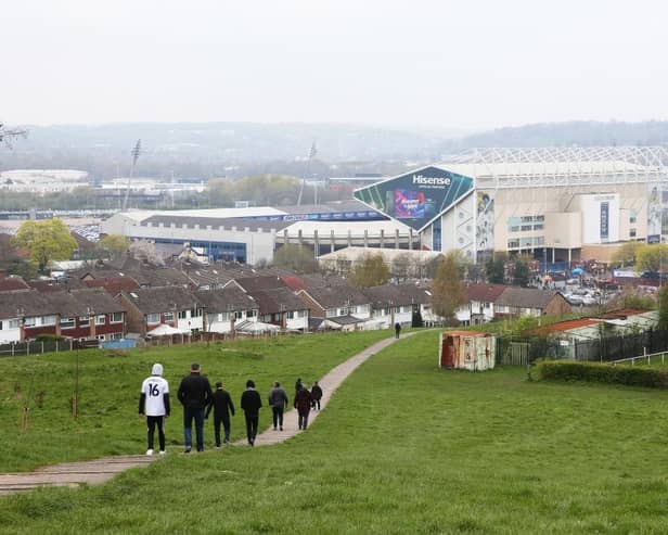 LEEDS, ENGLAND - APRIL 09: A general view outside the stadium prior to  the Premier League match between Leeds United and Crystal Palace at Elland Road on April 09, 2023 in Leeds, England. (Photo by Matt McNulty/Getty Images)