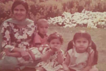 Munif Zia with his three siblings and mother