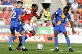 Striker Freddie Ladapo is unlikely to be involved in Rotherham’s promotion decider at the weekend