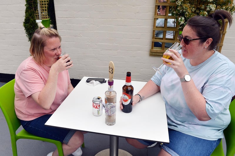 Owner Gemma Lennane hopes the new outside space helps customers like Stacey Wilkinson and Lucy Smith, feel more comfortable as they now have the choice to enjoy drinks and cakes in the fresh air rather than having to sit inside.