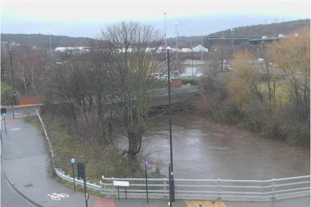 Water levels at the River Don were dangerously high yesterday.