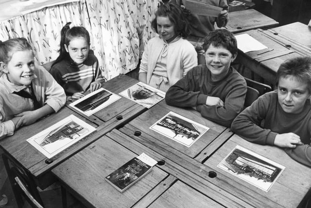 Heworth Lane Junior Mixed and Infant School students are busy studying pictures from the past. Remember this from 1986?
