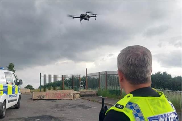 A police drone was deployed in Arbourthorne, Sheffield, following reports of drug dealing in woodland on the estate