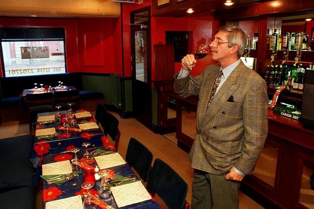 Pictured at Roosters Restaurant, Glossop Road, Sheffield is restaurant manager James Clive, November 1997