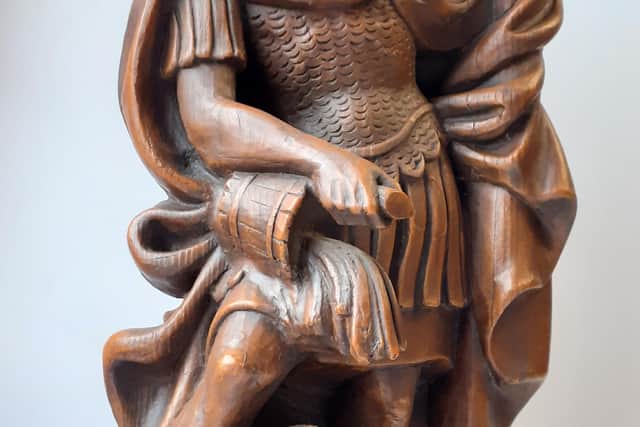 This wooden statue of St Florian, patron saint of firefighters, is part of the museum's collection.