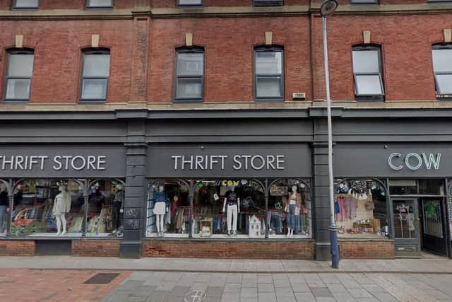 Cow, the vintage clothing store on West Street, in Sheffield city centre, has announced it is closing (pic: Google)