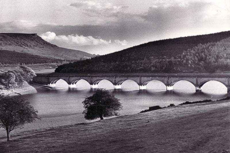 Picture shows the low level of water in the Ladybower Reservoir in were remnants of Ashopton Village could be seen in  November 1976