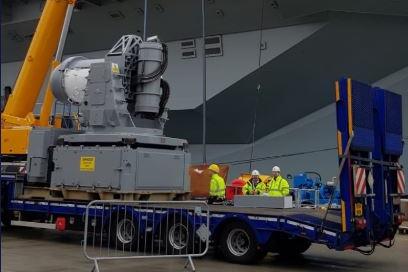 The first of three Phalanx 1B guns have been fitted on HMS Queen Elizabeth. Picture: HMS Queen Elizabeth/ Twitter