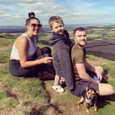 Ross McCarthy, who tragically took his own life in 2021, with his partner Charlotte and son Charlie.