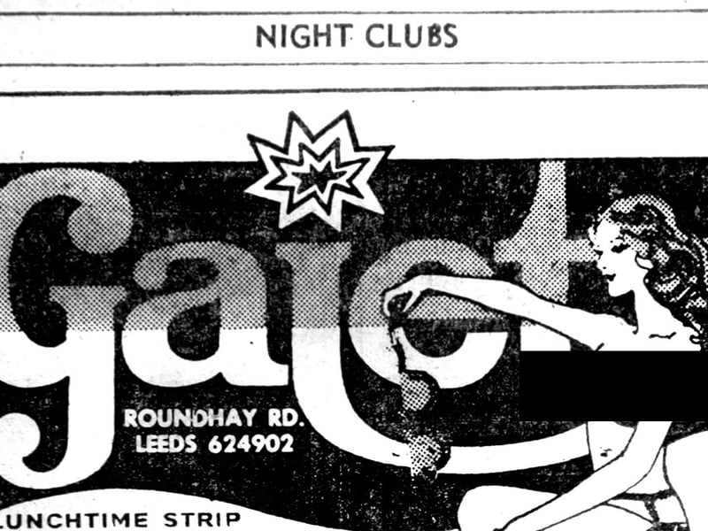 A newspaper advert for the Gaiety nightclub on Roundhay Road, Leeds, in 1978