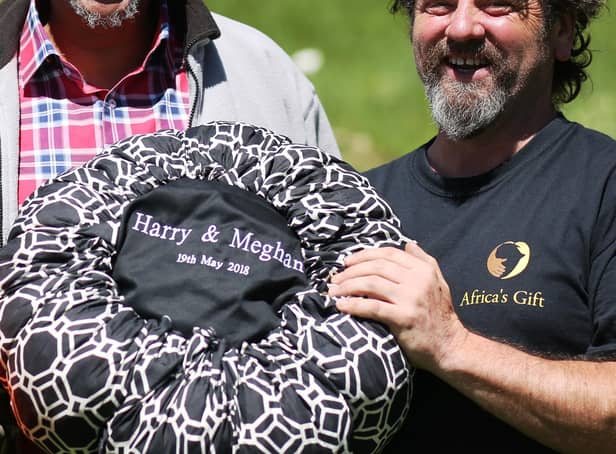 Ken with Prince Seeiso of Lesotho, holding the Wonderbag given to Prince Harry and Megan Markle as a wedding gift. The prince was the only foreign royal to attend their wedding.