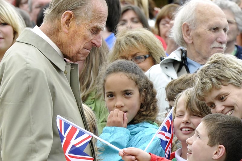 Prince Philip meeting youngsters in Alnwick in 2011.