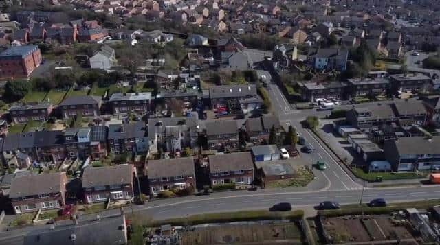 This still from drone footage captured by Daniel Grice shows Sheffield on coronavirus lockdown Copyright: User (UGC)