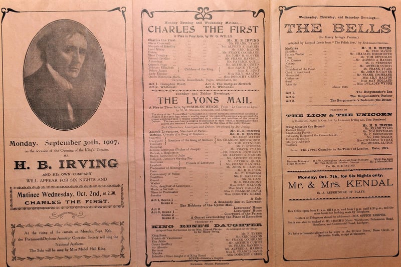 A Kings Theatre programme for the first ever performance in 1907.