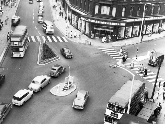 Traffic on Fargate, Sheffield, in the 1950s